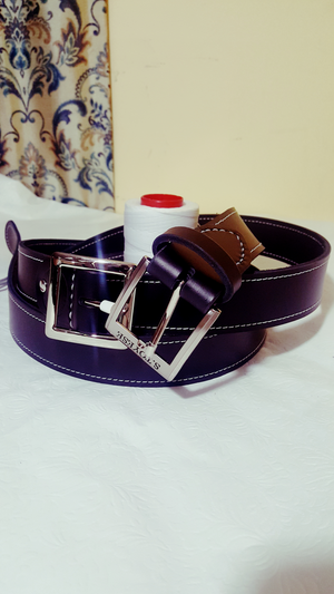 S.TOYESE MENS HAND MADE BELT - BLACK